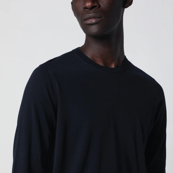 Drumohr - Navy blue wool crew-neck sweater