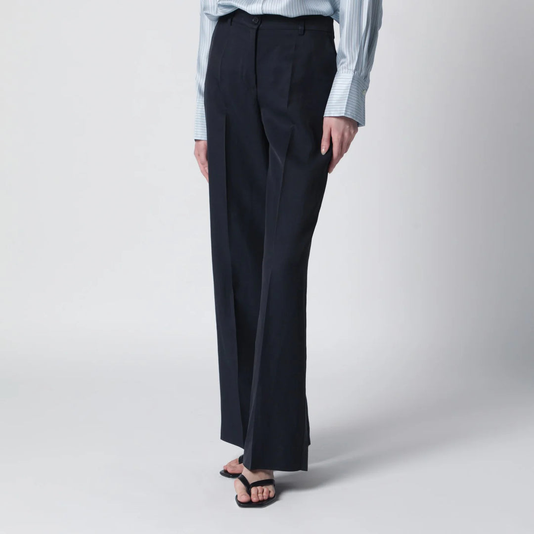 P.A.R.O.S.H. - Blue viscose trousers