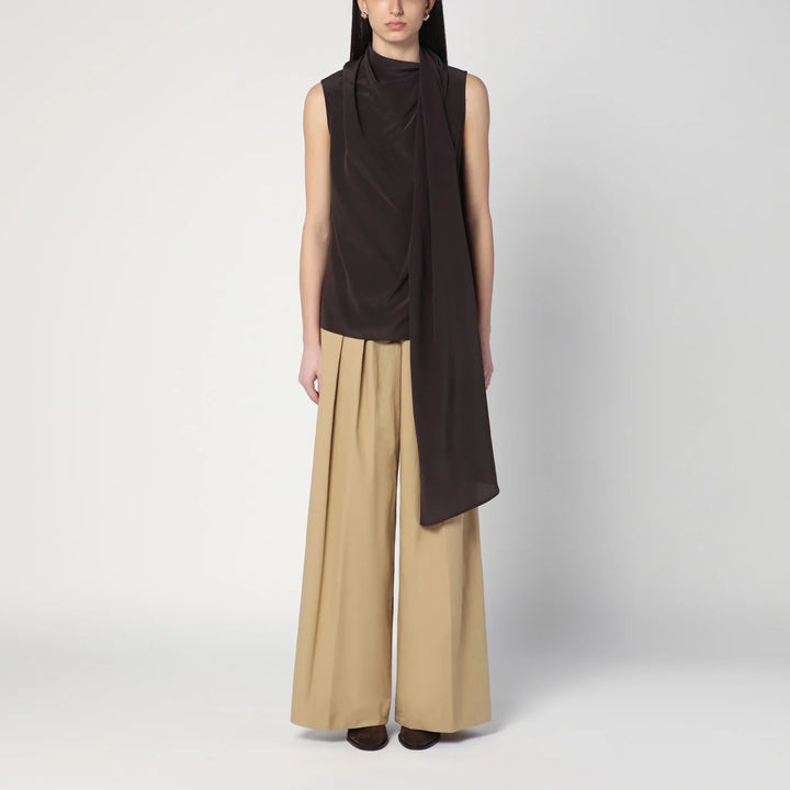 P.A.R.O.S.H. - Brown silk blouse