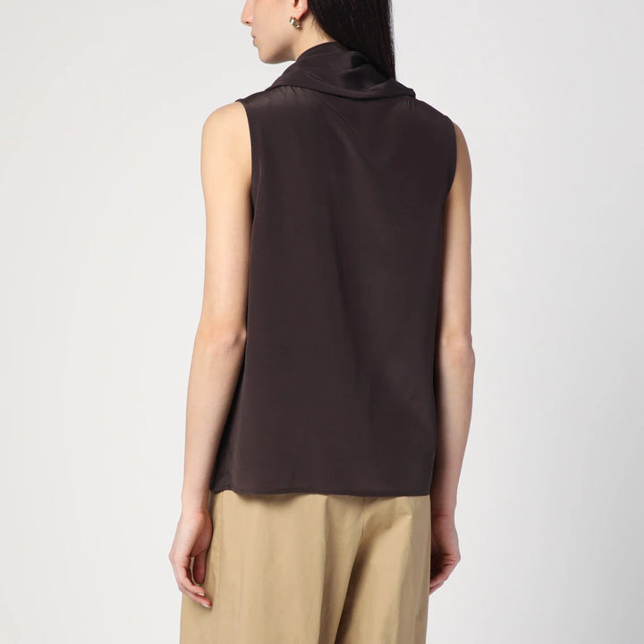 P.A.R.O.S.H. - Brown silk blouse