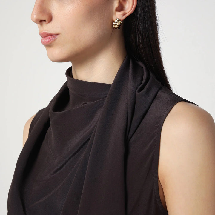 P.A.R.O.S.H. - Brown silk blouse