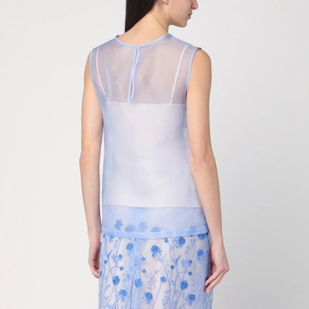 P.A.R.O.S.H. - Sky blue tank top in silk