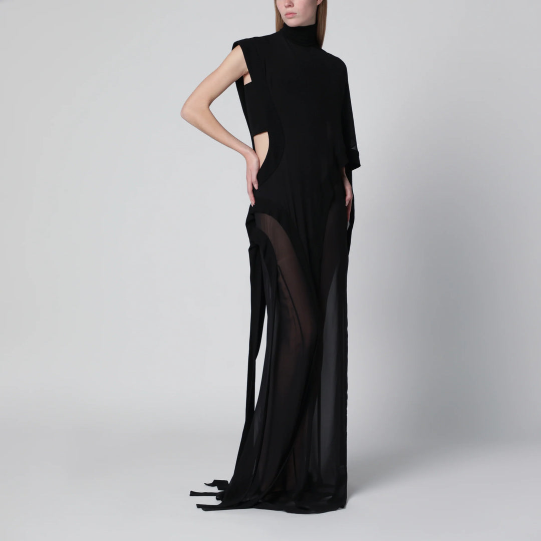 Francesco Murano - Long black one-shoulder silk dress