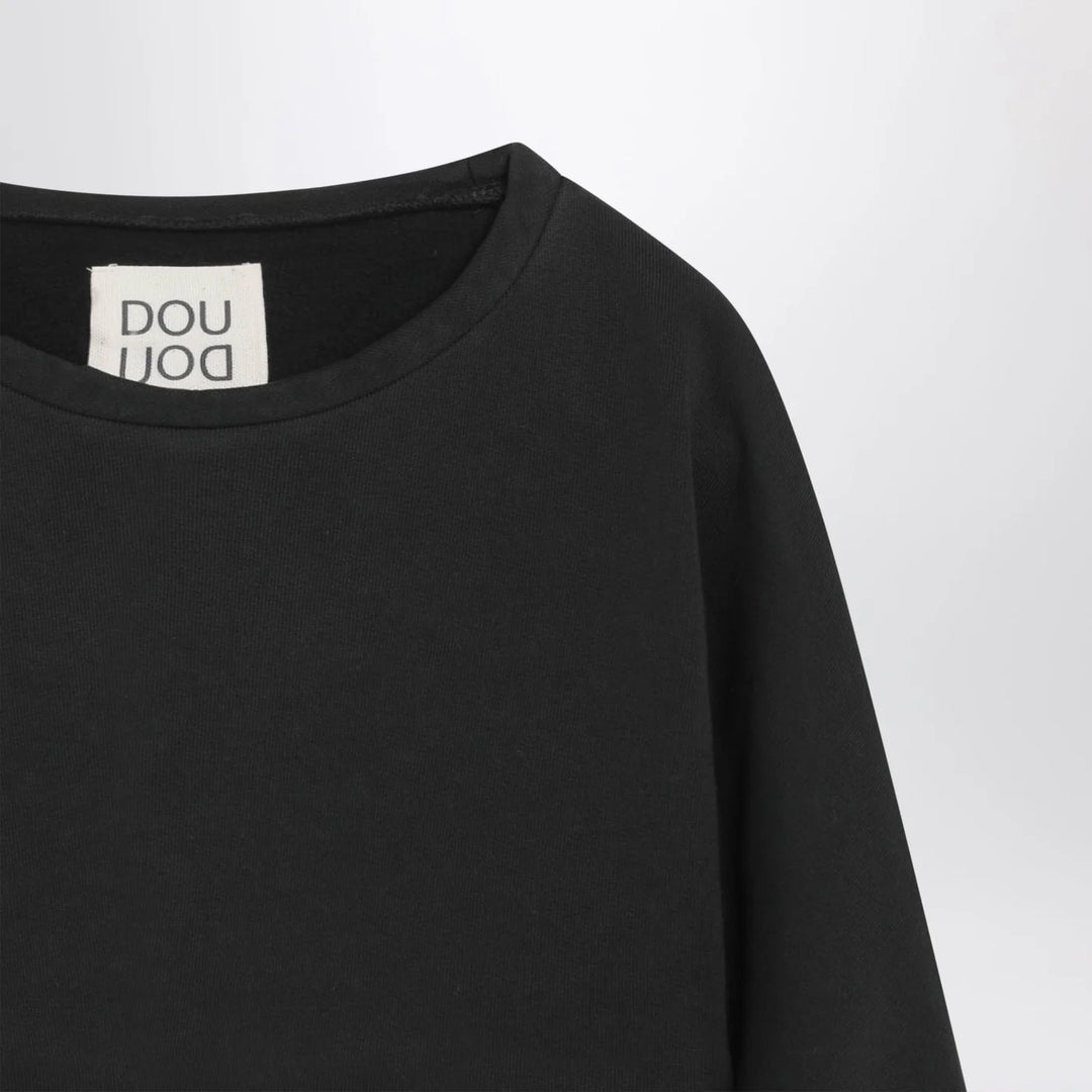 Douuod - Cropped sweatshirt in black cotton