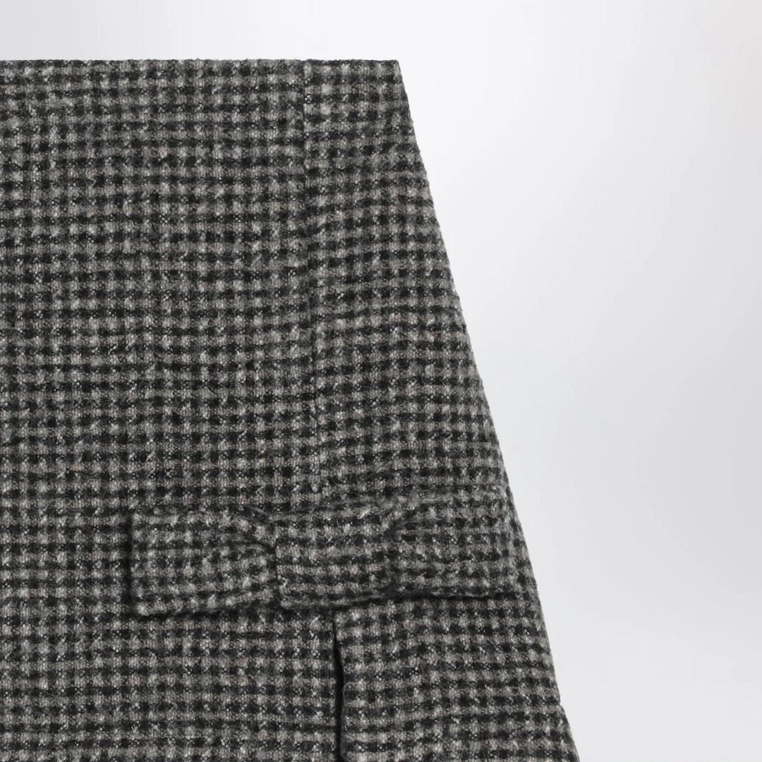 Douuod - Ebony/beige checked wool Nicaragua skirt