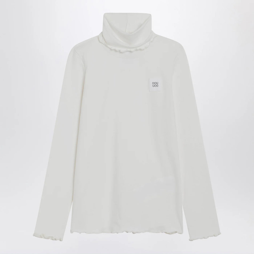 Douuod - Turtleneck sweater in ivory cotton blend