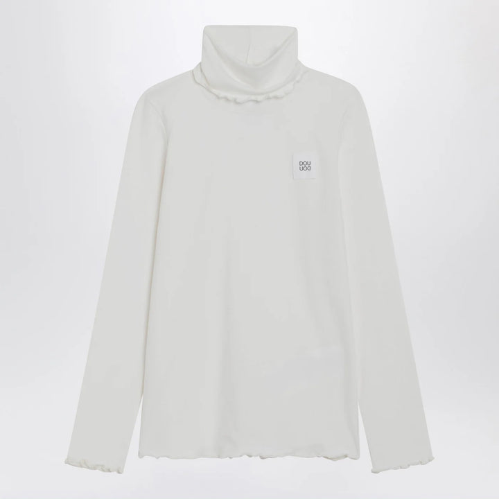 Douuod - Turtleneck sweater in ivory cotton blend