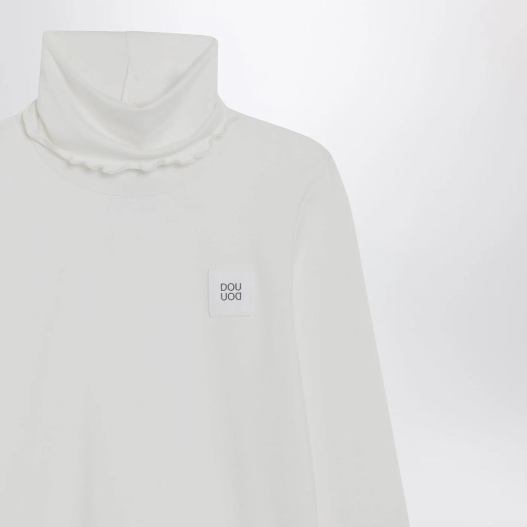 Douuod - Turtleneck sweater in ivory cotton blend