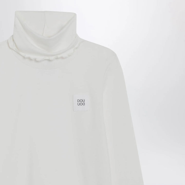 Douuod - Turtleneck sweater in ivory cotton blend