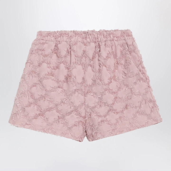 Douuod - Pink patterned shorts with fringes