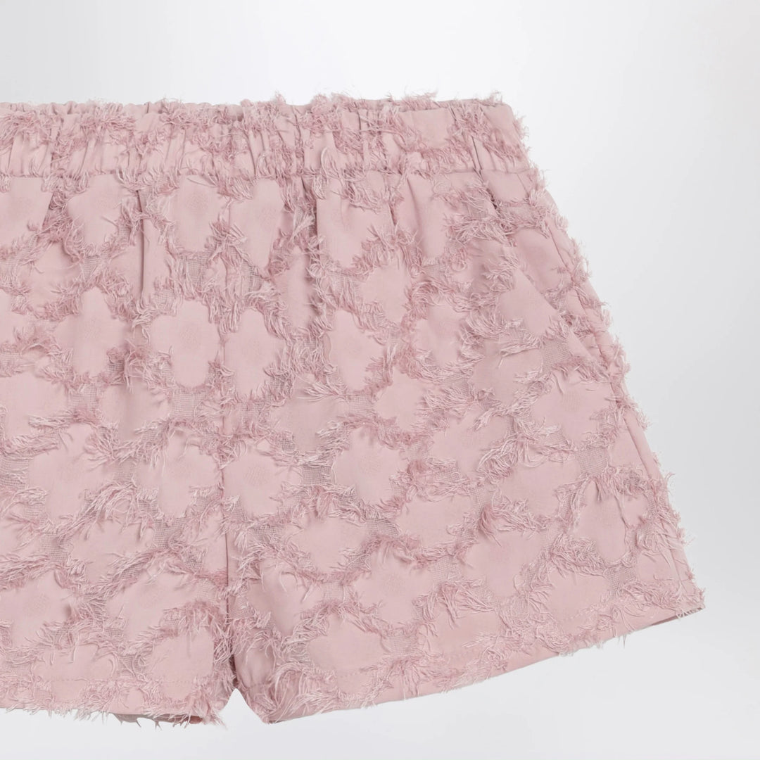 Douuod - Pink patterned shorts with fringes