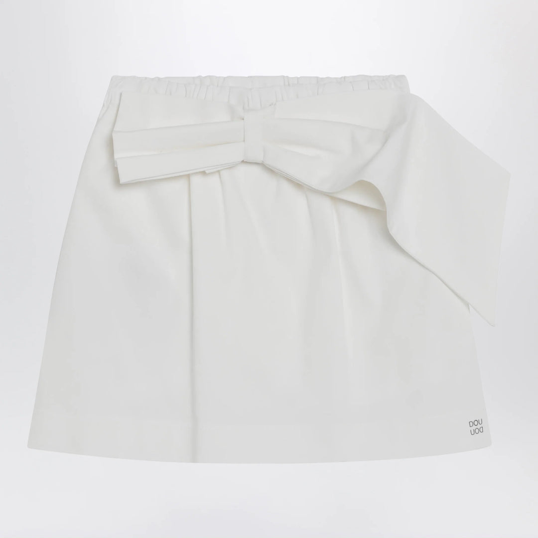 Douuod - Ivory cotton mini skirt