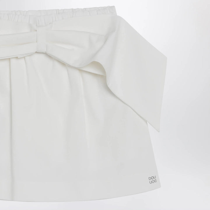 Douuod - Ivory cotton mini skirt