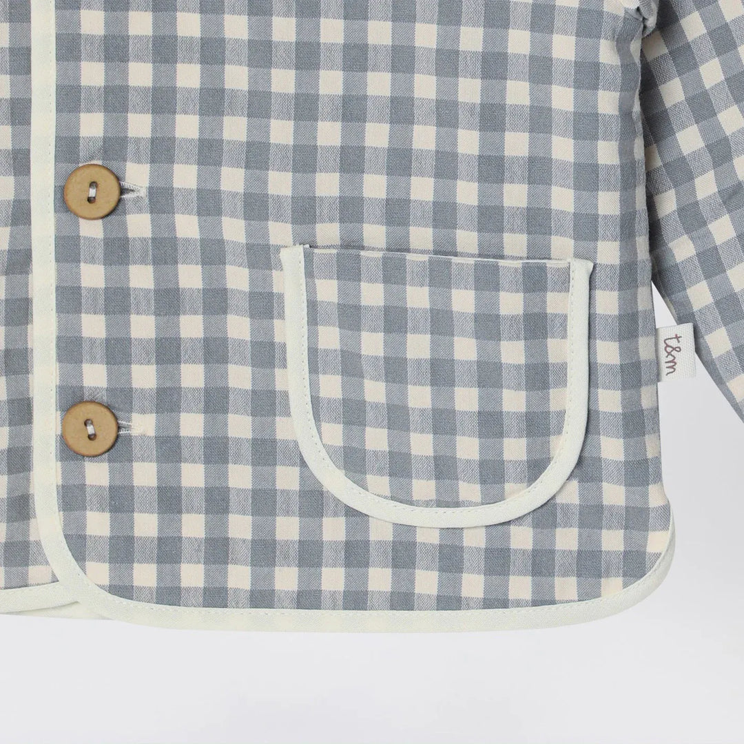 Teddy &amp; Minou - Gray/white jacket with Vichy pattern Brand Coats &amp; Jackets 3