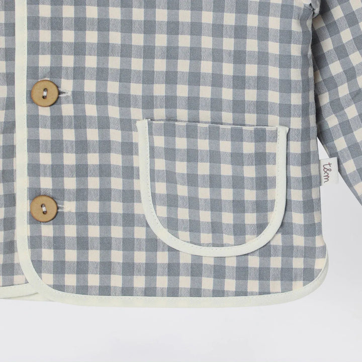 Teddy &amp; Minou - Gray/white jacket with Vichy pattern Brand Coats &amp; Jackets 3