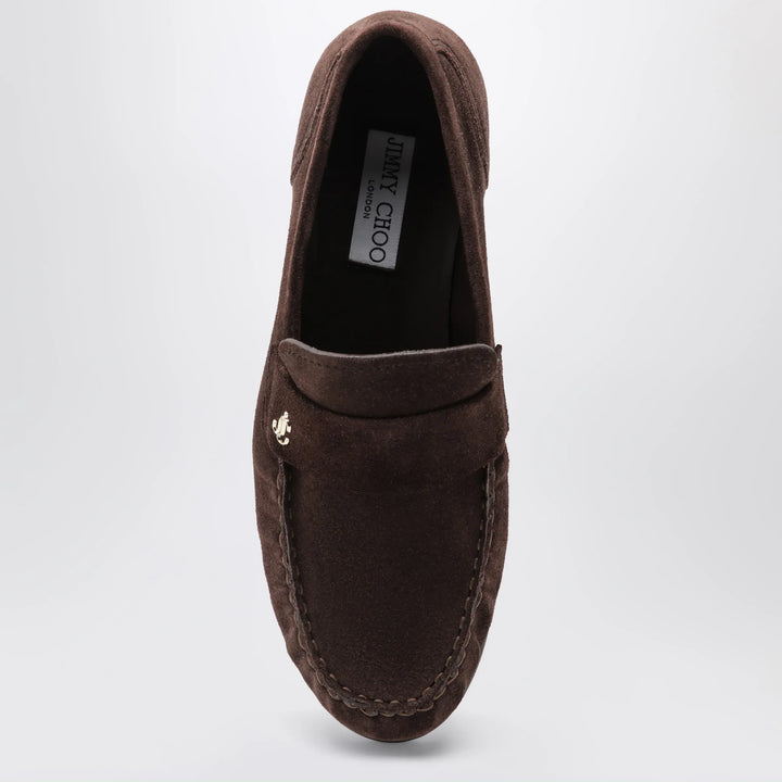 Jimmy Choo - Ellis suede leather loafers in chocolate