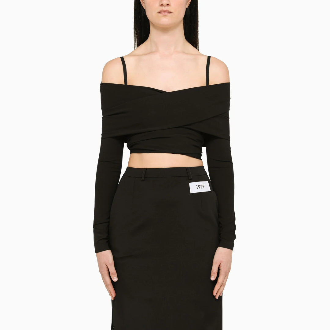 Dolce&amp;Gabbana - Black top with boat neckline