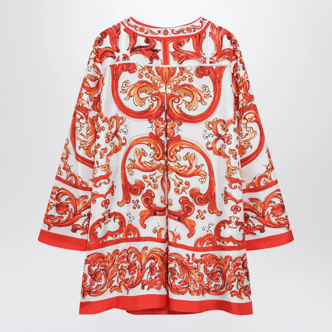 Dolce&amp;Gabbana - Maiolica-print silk twill kaftan dress, multicolour Brand Apparel &amp; Accessories