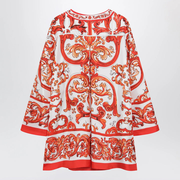Dolce&amp;Gabbana - Maiolica-print silk twill kaftan dress, multicolour Brand Apparel &amp; Accessories