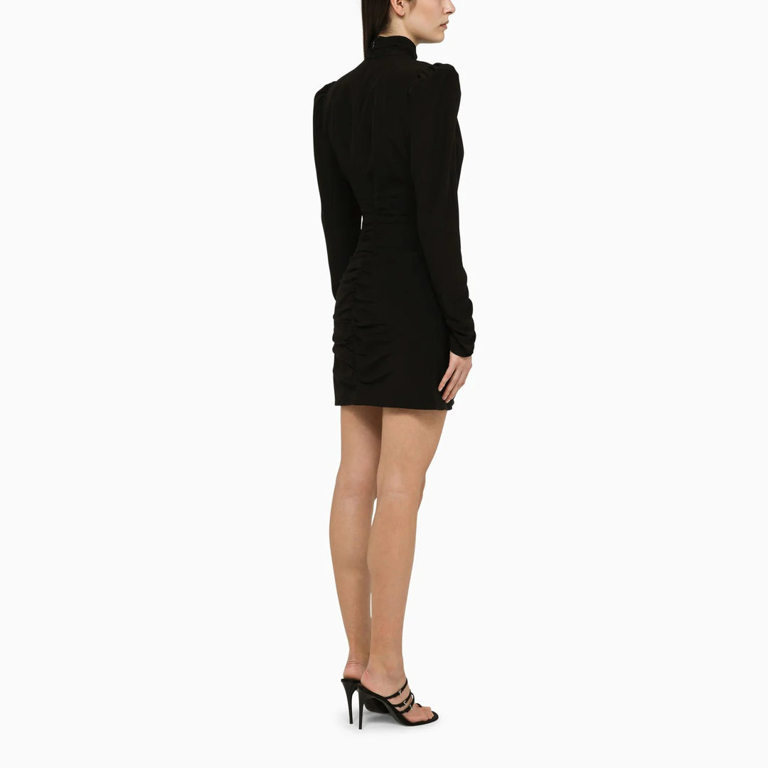 Alessandra Rich - Black draped silk minidress