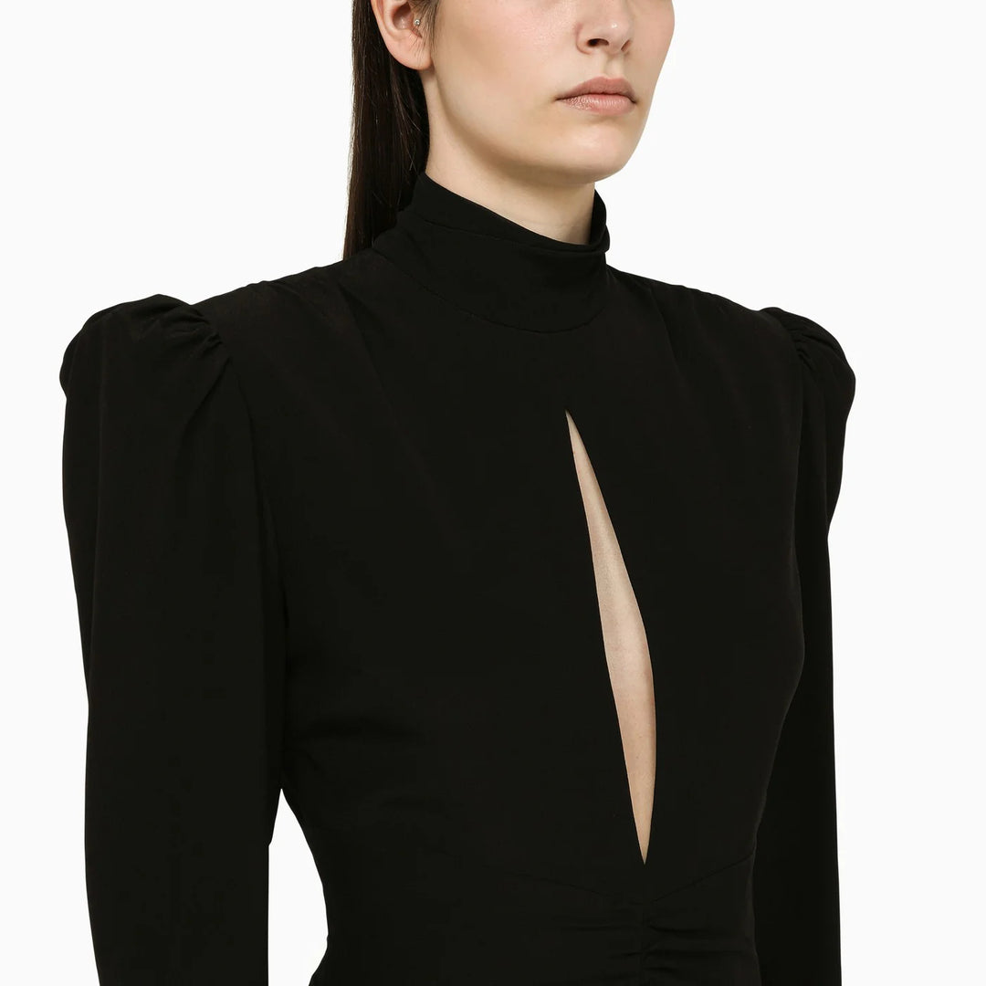 Alessandra Rich - Black draped silk minidress