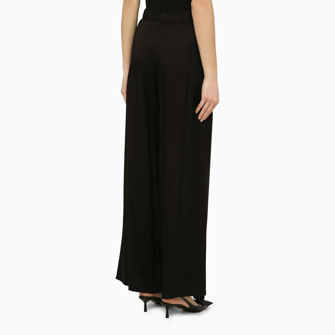 Federica Tosi - Black viscose palazzo trousers Brand Pants 46  IT