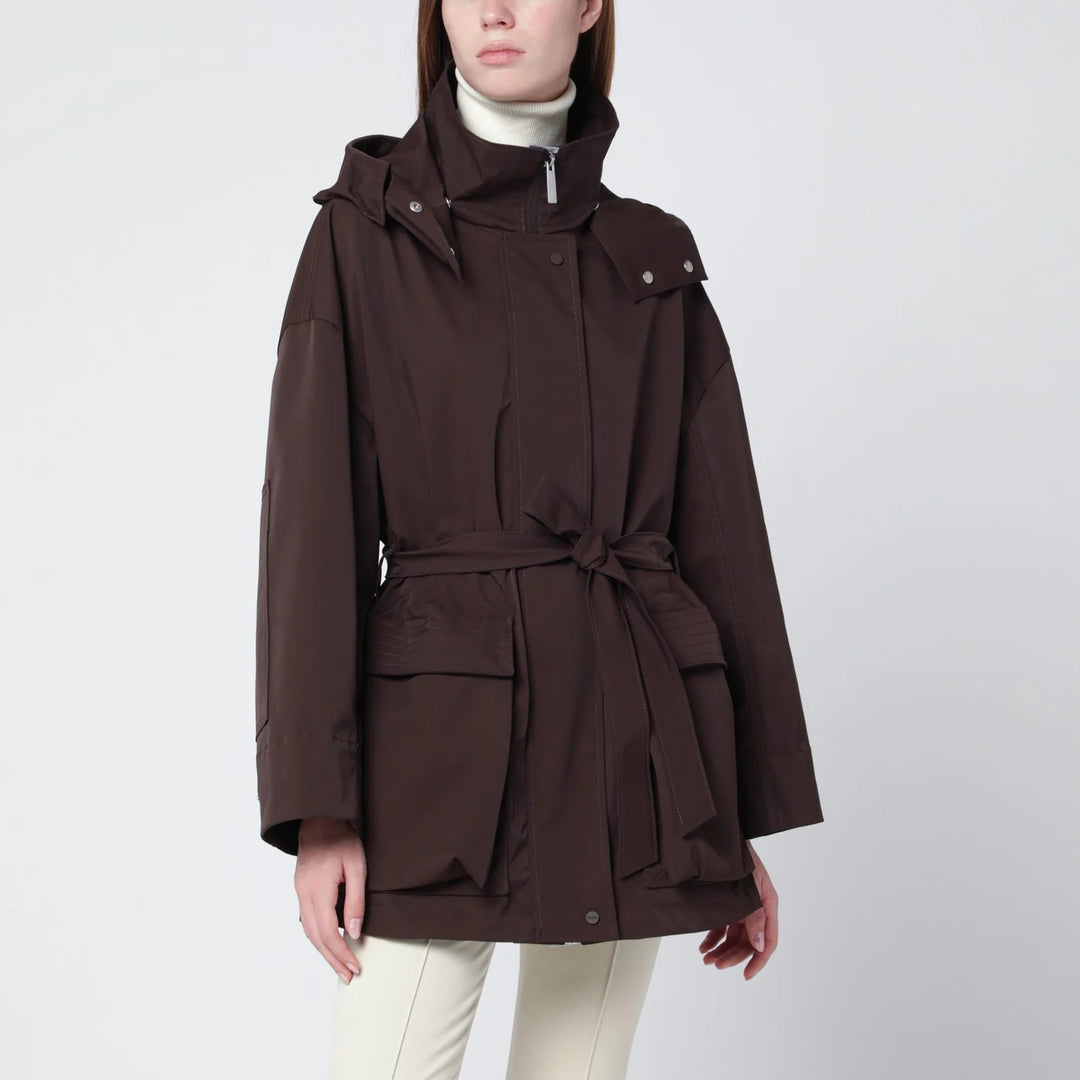 HERNO - Short Laminar coffee-colored parka