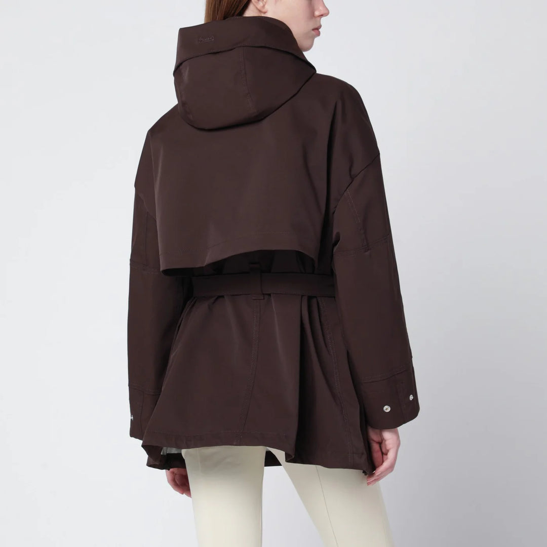 HERNO - Short Laminar coffee-colored parka