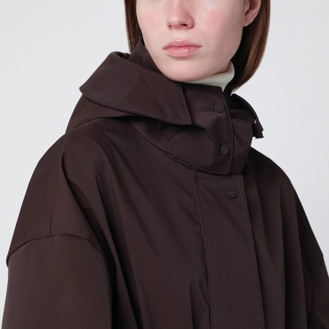 HERNO - Short Laminar coffee-colored parka