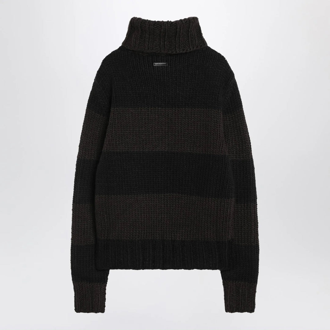 Dolce&amp;Gabbana - Striped wool-blend turtleneck sweater
