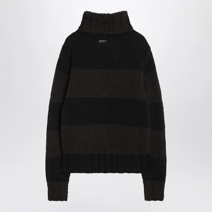 Dolce&amp;Gabbana - Striped wool-blend turtleneck sweater