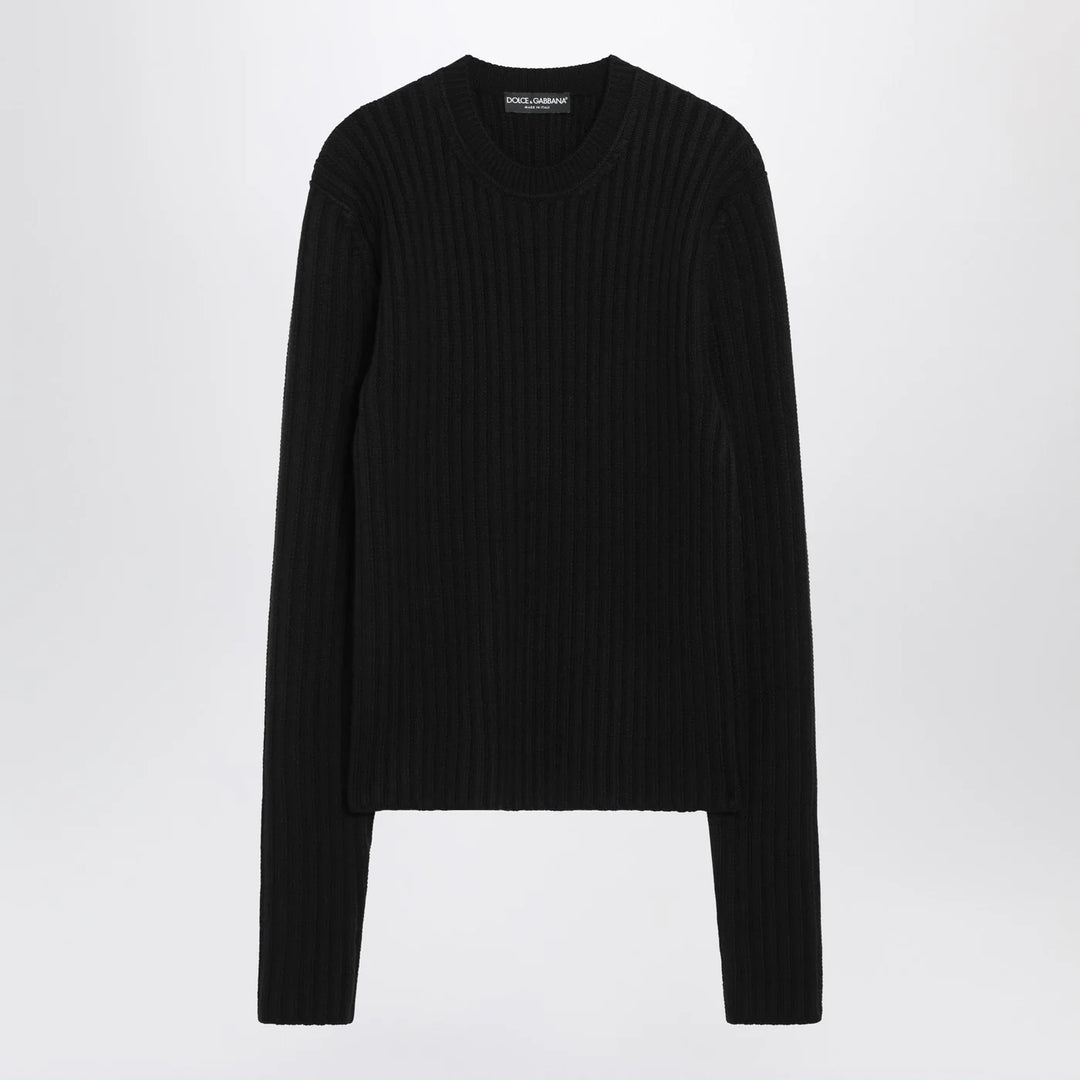 Dolce&amp;Gabbana - Black ribbed wool sweater