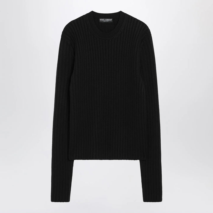 Dolce&amp;Gabbana - Black ribbed wool sweater