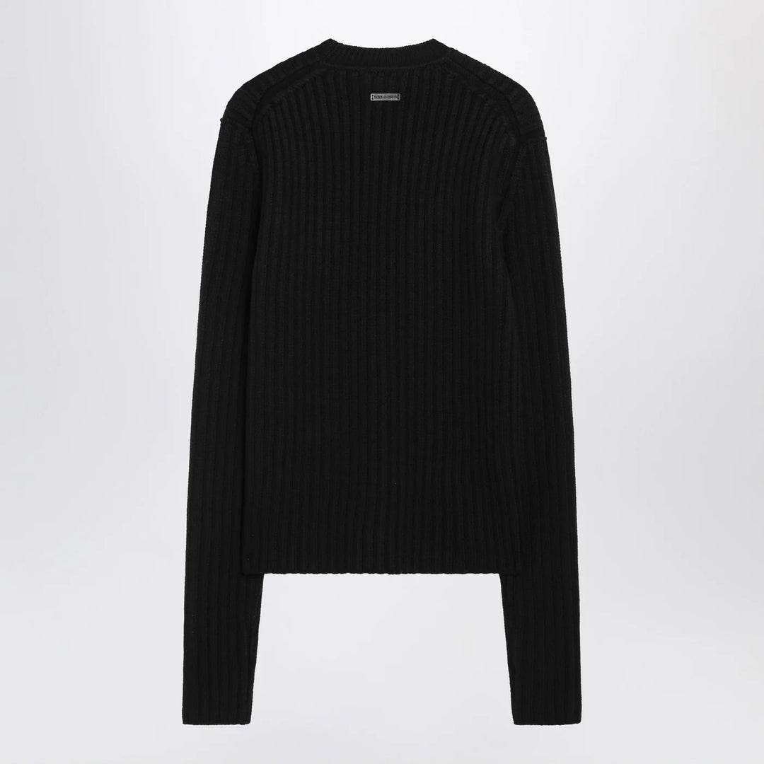 Dolce&amp;Gabbana - Black ribbed wool sweater