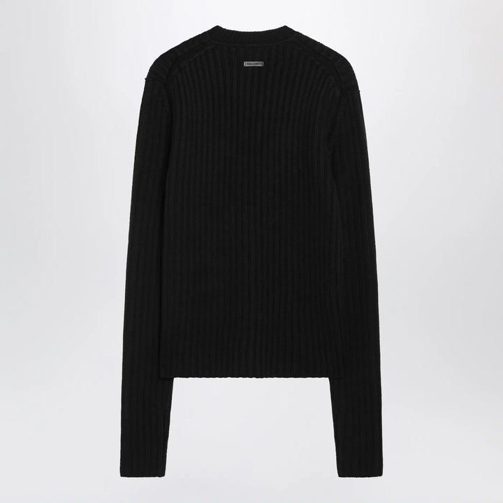 Dolce&amp;Gabbana - Black ribbed wool sweater
