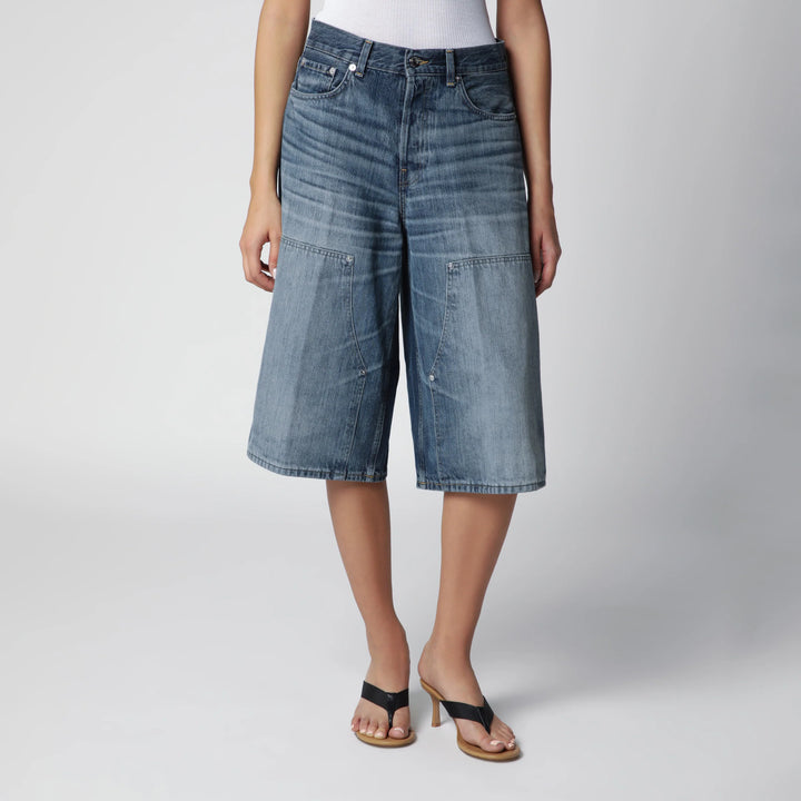 HAIKURE - Haikure wide Bermuda shorts in Blue Ryder denim