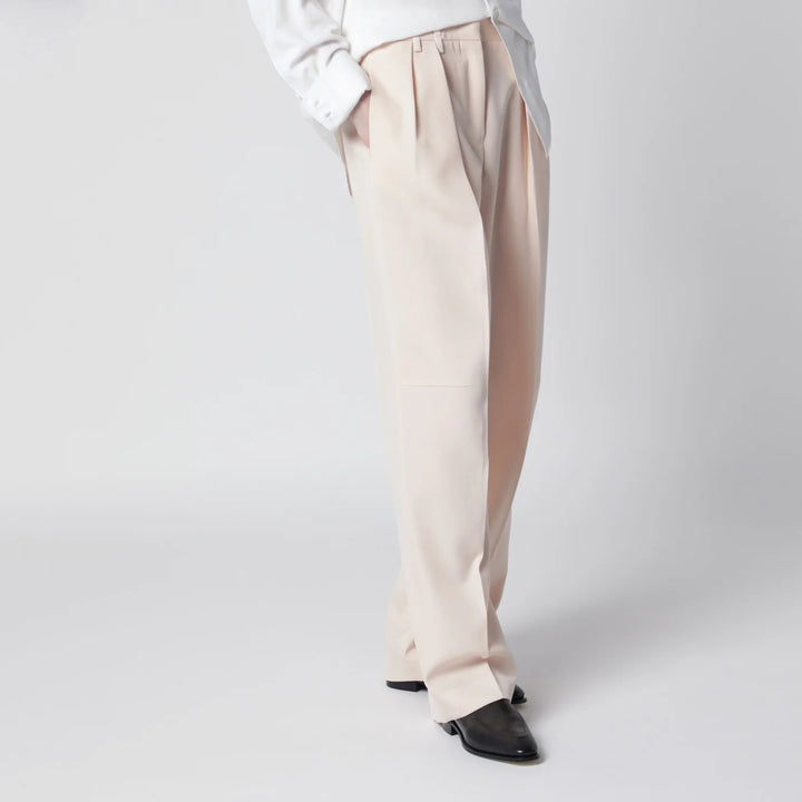 Jil Sander - Ivory wool gabardine trousers