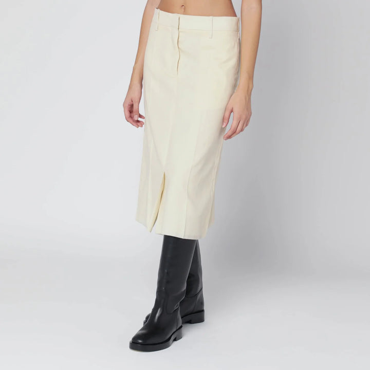 Jil Sander - Vanilla-coloured wool skirt