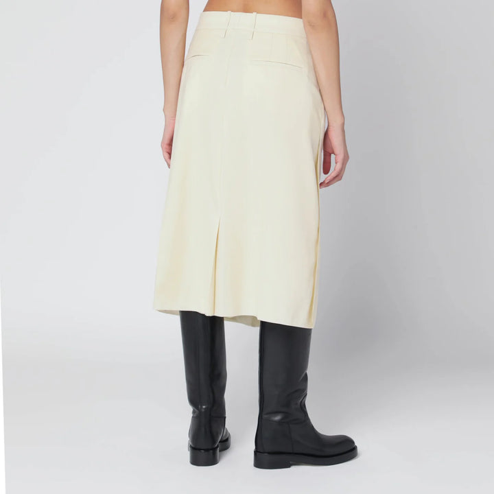 Jil Sander - Vanilla-coloured wool skirt