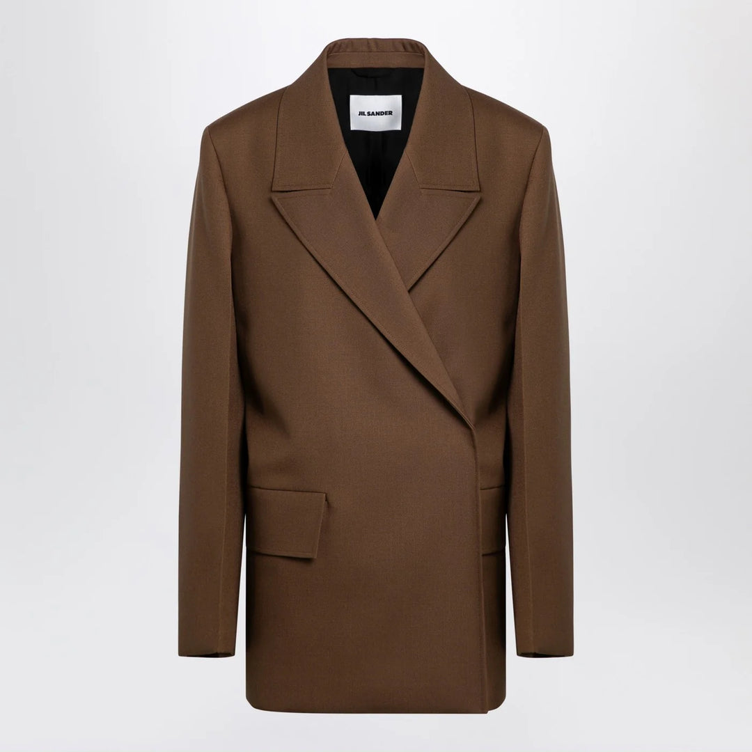 Jil Sander - Brown wool double-breasted jacket