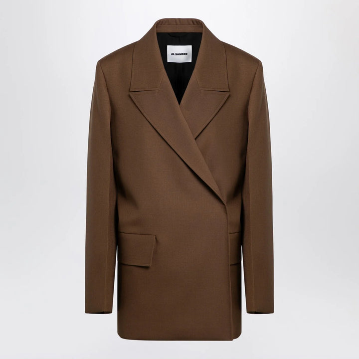 Jil Sander - Brown wool double-breasted jacket