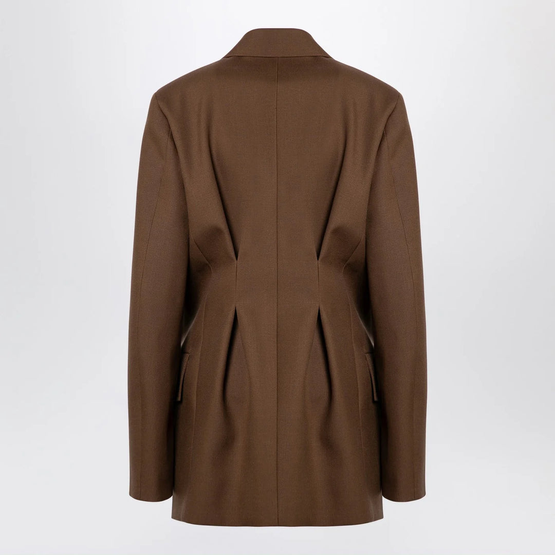 Jil Sander - Brown wool double-breasted jacket