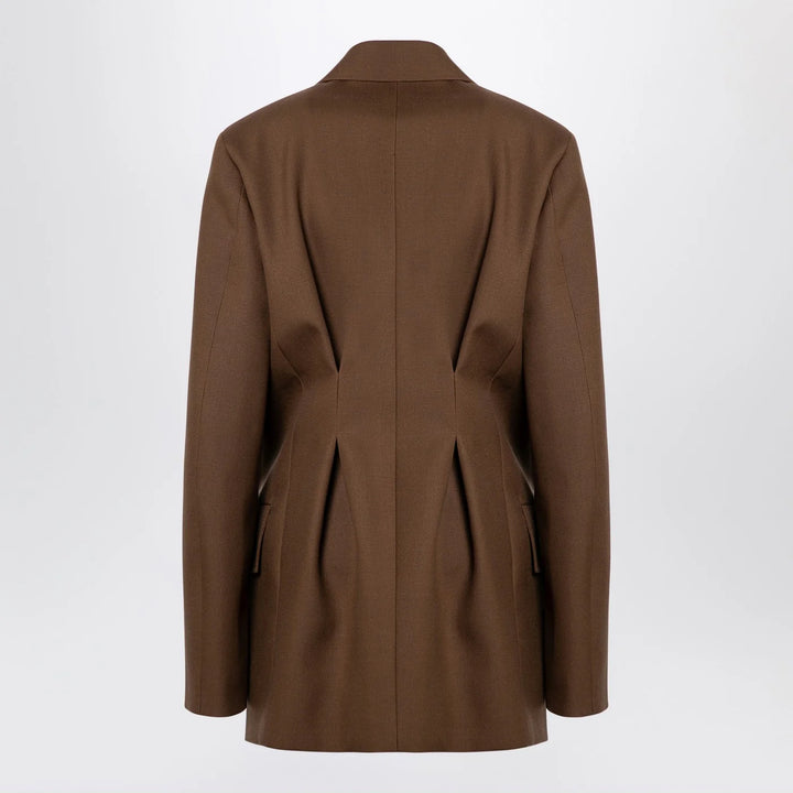 Jil Sander - Brown wool double-breasted jacket