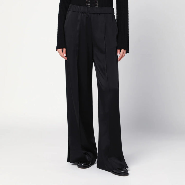 Jil Sander - Black satin palazzo pants