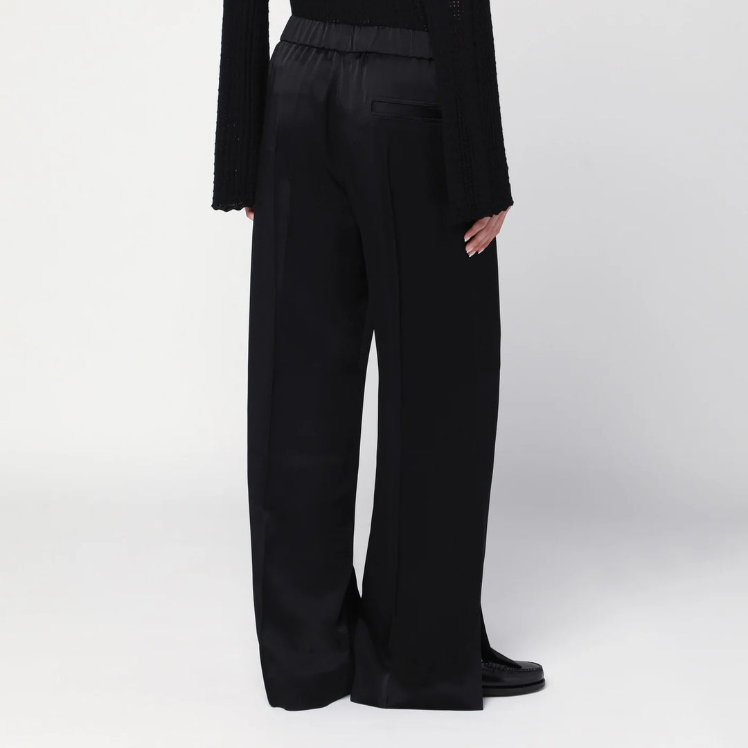 Jil Sander - Black satin palazzo pants