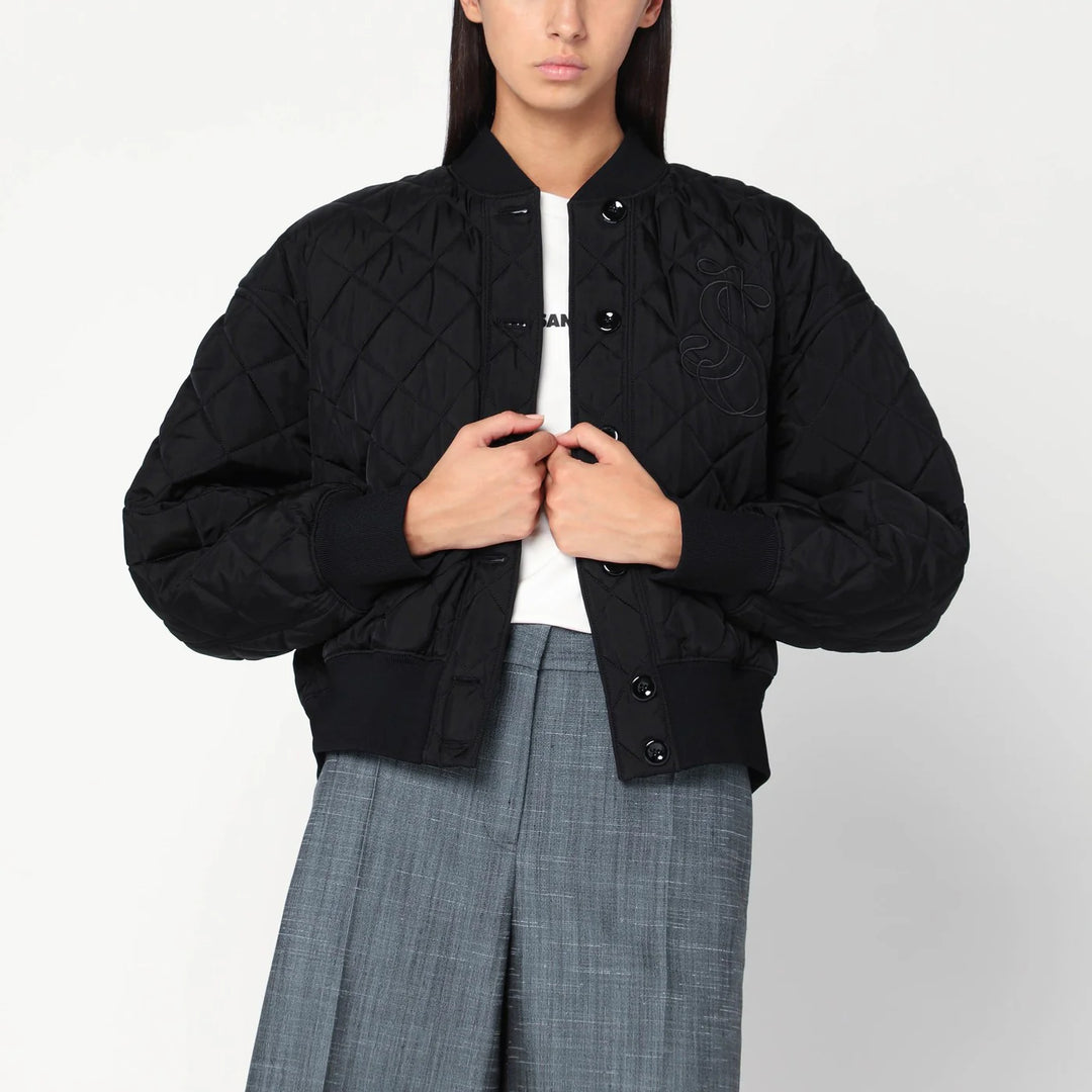 Jil Sander - Quilted black bomber