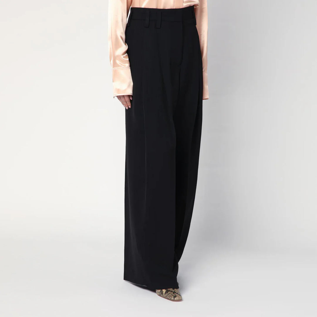 Jil Sander - Wide black pants in silk blend Brand Pants