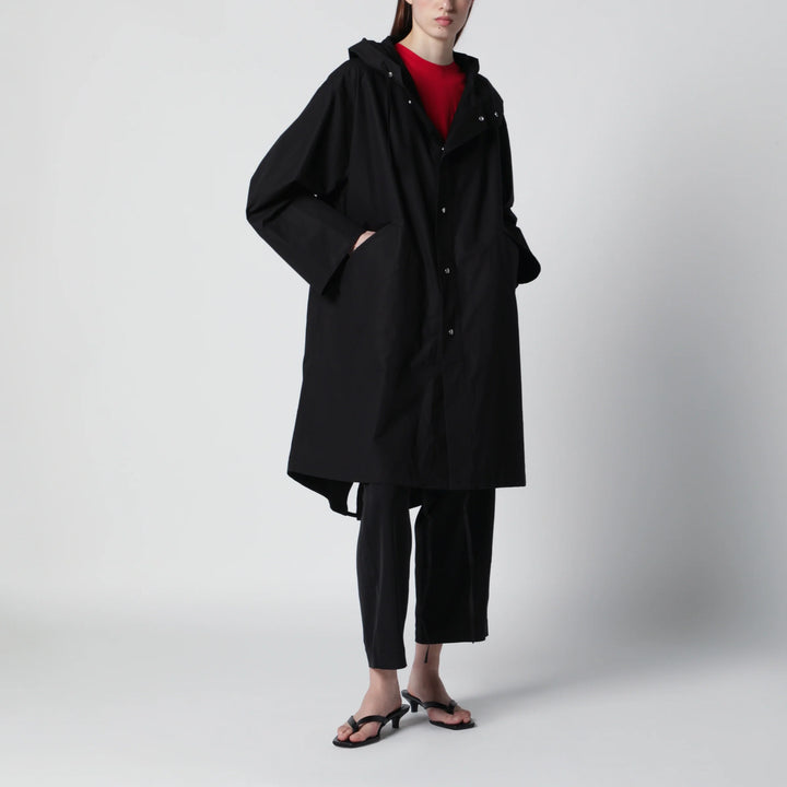 Jil Sander - Mid-length hooded parka in waterproof cotton, black
