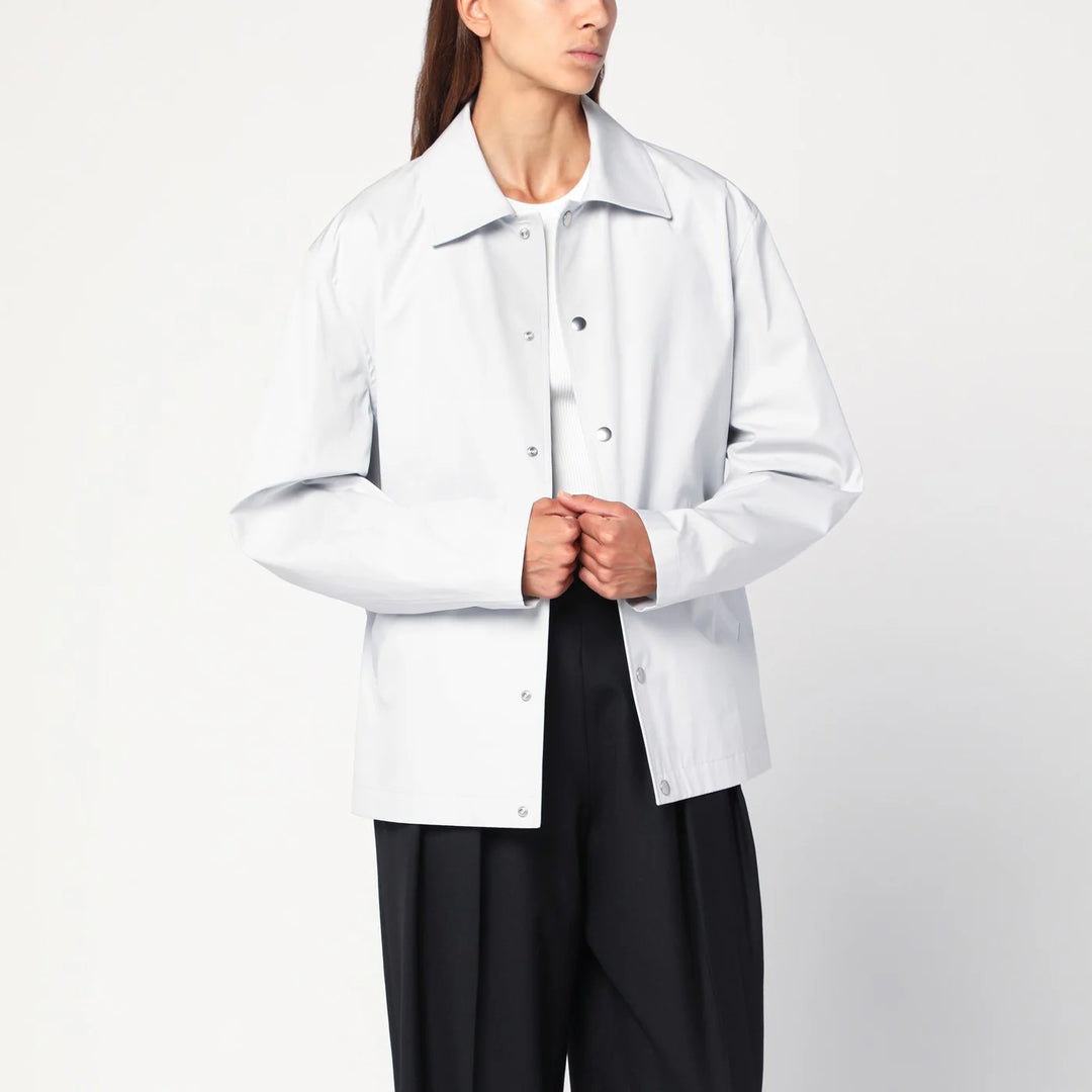 Jil Sander - Light grey cotton taffeta jacket with logo