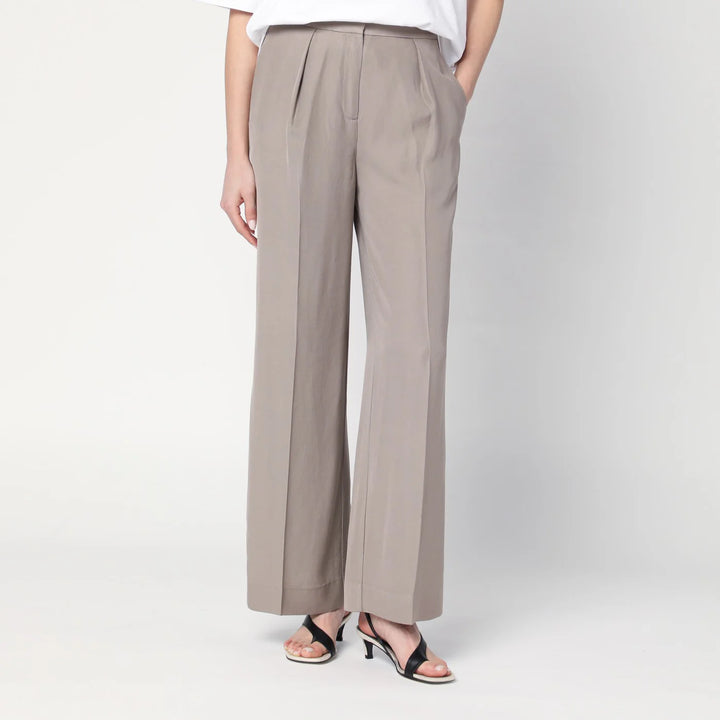 Calvin Klein - Ash grey trousers in linen blend